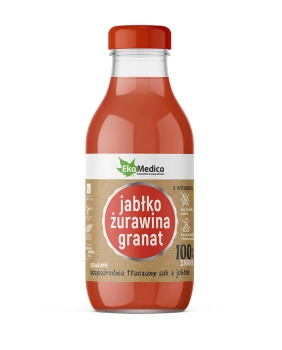 EkaMedica Sok jabłkowy z dodatkiem żurawiny i granatu, 300 ml