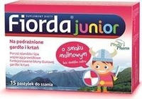 FIORDA JUNIOR o smaku malinowym x 15 pastylek do ssania