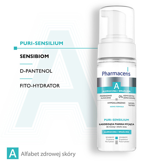 Pharmaceris A Puri-Sensilium Łagodząca pianka myjąca do twarzy i okolic oczu, 150 ml