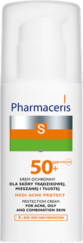 PHARMACERIS S Krem ochronny SPF 50+ dla skóry trądzikowej, mieszanej i tłustej 50ml