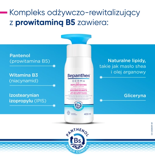 Bepanthen Derma Replenishing Głęboko Odżywczy Balsam do Ciała, 400 ml