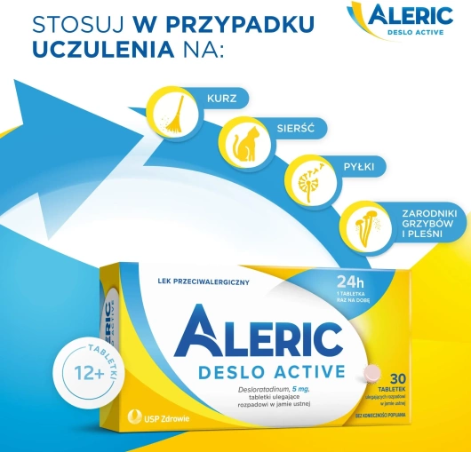 Aleric Deslo Active, 30 tabletek ulegających rozpadowi w jamie ustnej