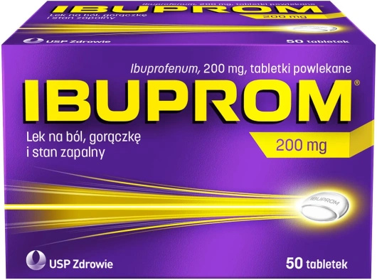 Ibuprom 200 mg,  50 tabletek drażowanych