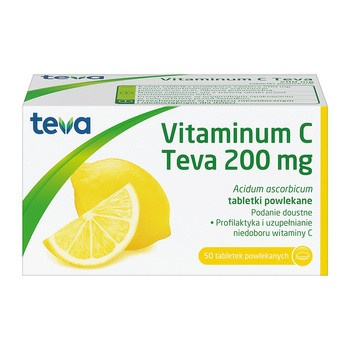 VITAMINUM C 200mg, 50 tabletek powlekanych