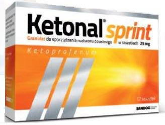 KETONAL SPRINT 25 mg granulat, 12 saszetek