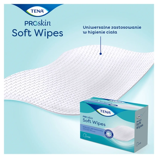 Tena Soft Wipes ProSkin Chusteczki oczyszczające 32 x 30 cm, 135 sztuk