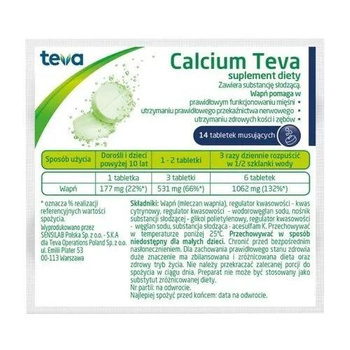 TEVA Calcium folia, 14 tabletek musujących