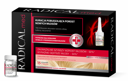RADICAL MED Kuracja pobudzająca wzrost włosów, 15 ampułek