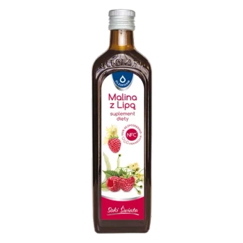 Oleofarm Sok z malin z lipą, 490 ml
