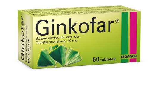 GINKOFAR 40mg, 60 tabletek powlekanych 