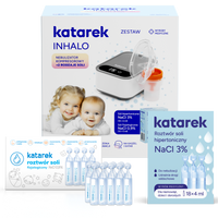 Katarek Inhalo Nebulizator kompresorowy + Sól hipertoniczna + Sól fizjologiczna