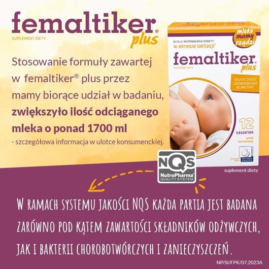 Femaltiker® Plus o smaku karmelowym, 12 saszetek
