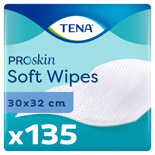 Tena Soft Wipes ProSkin Chusteczki oczyszczające 32 x 30 cm, 135 sztuk