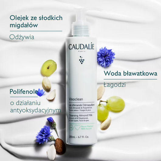 Caudalie Vinoclean Migdałowe mleczko do demakijażu, 200 ml
