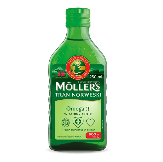 MOLLER'S TRAN NORWESKI płyn o smaku jabłkowym, 250 ml 
