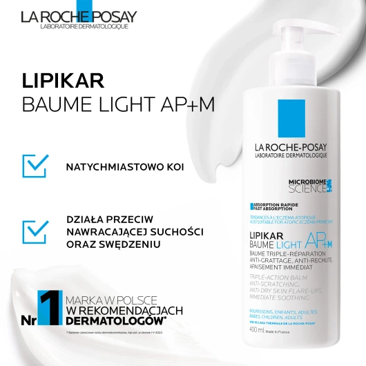 La Roche-Posay Lipikar Ap+ M Baume Light Lekki balsam, 400 ml