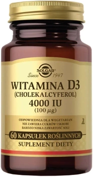 Solgar Witamina D3 4000 IU, 60 kapsułek