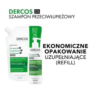 Vichy Dercos DS Szampon Przeciwłupieżowy do Włosów Normalnych i Przetłuszczających się Refll, 390 ml