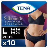 Tena Silhouette Plus Black Romiar L (95-125cm) Majtki chłonne, 10 sztuk