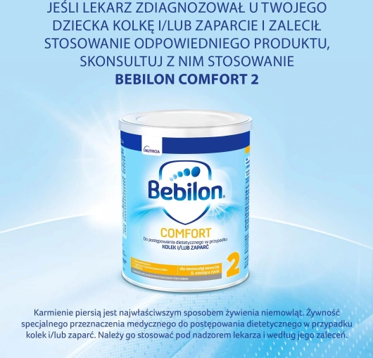 Bebilon Comfort 2, żywność specjalnego przeznaczenia medycznego dla niemowląt od 6. miesiąca, 400 g