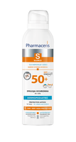 PHARMACERIS S DERMOPEDIATRIC Emulsja ochronna do ciała spray z multipozycyjną aplikacją 360° dla niemowląt i dzieci SPF 50+, 150ml