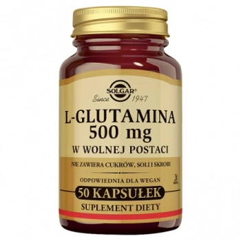 Solgar L-Glutamina, 50 kapsułek