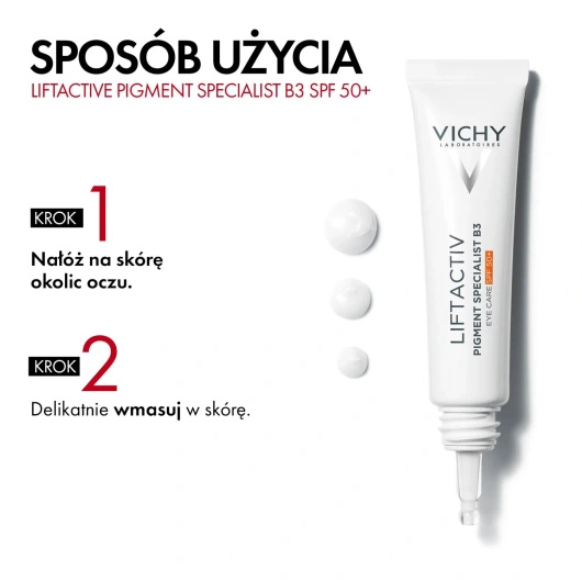 Vichy Liftactiv Pigment Specialist B3 SPF50+ Krem pod oczy, 15 ml