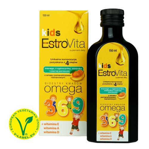 Estrovita Kids o smaku pomarańczowo-bananowy, 150ml