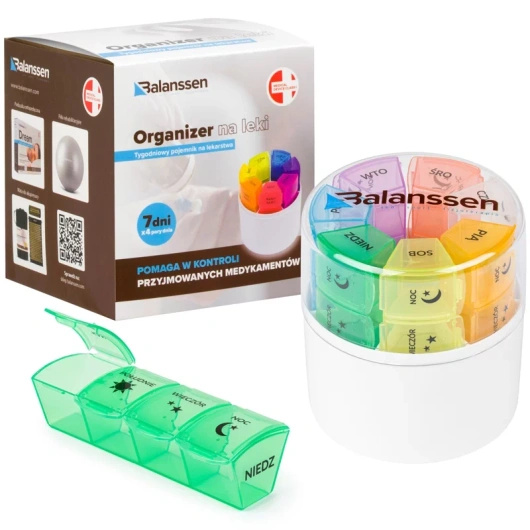 Balanssen Organizer tygodniowy na leki, 4 pory dnia