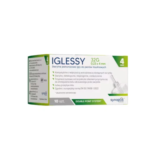 Iglessy Igły do penów insulinowych 4mm,  10 sztuk
