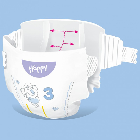 Bella Happy 3 Midi Pieluszka z dynamicznymi kanałami 5–9 kg, 1 sztuka