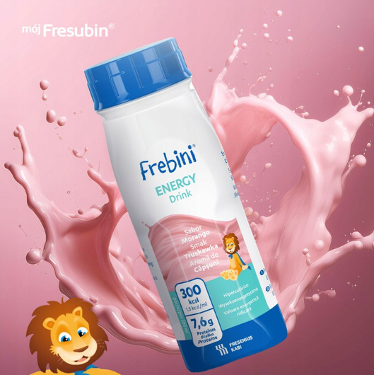 Frebini Energy Drink Smak truskawkowy, 4x200 ml