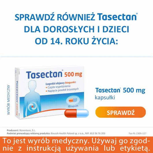 Tasectan 250mg, proszek do stosowania u dzieci, 20 saszetek