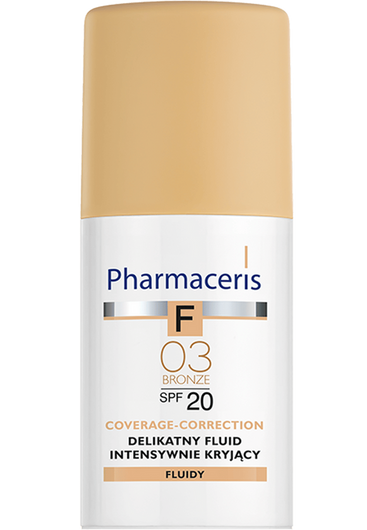 Pharmaceris F Coverage-Correction 03 Bronze Delikatny fluid intensywnie kryjący SPF 20, 30 ml