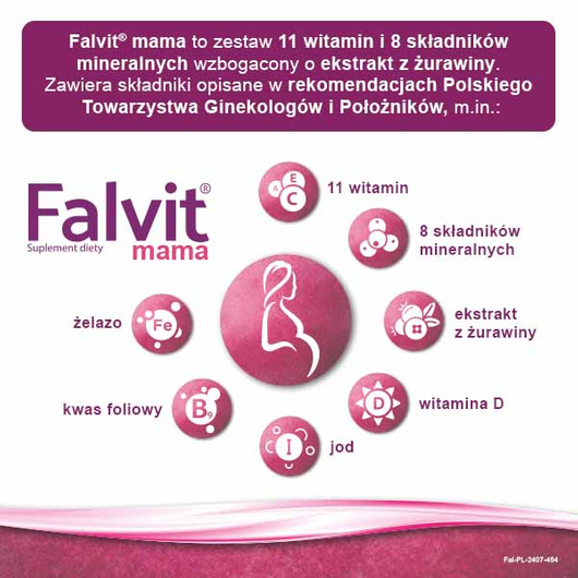 Falvit® mama witaminy dla kobiet w ciąży i matek karmiących, 60 tabletek