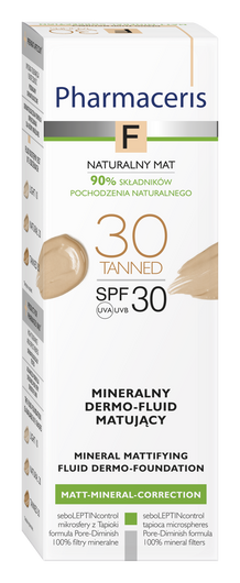 PHARMACERIS F MATT-MINERAL-CORRECTION Mineralny dermo-fluid matujący SPF 30 TANNED 30, 30 ml
