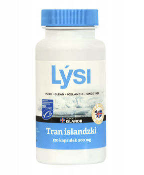 Lysi Tran Islandzki 500 mg, 120 kaspułek