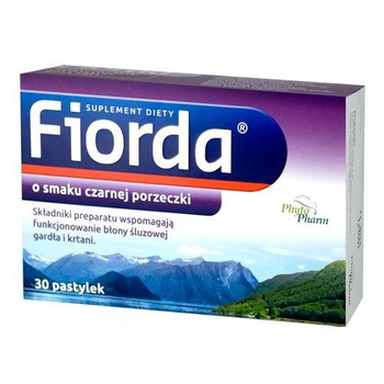 FIORDA o smaku czarnej porzeczki, 30 pastylek do ssania