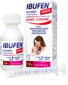 IBUFEN dla dzieci FORTE o smaku malinowym, 100 ml