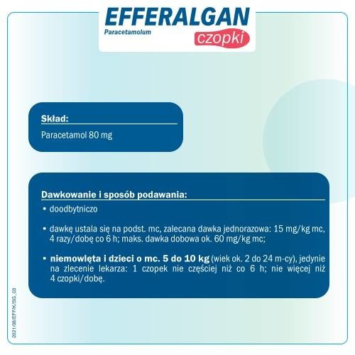 EFFERALGAN 80 mg x 10 czopków