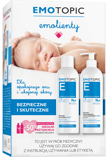 Emotopic Zestaw Promocyjny – Emulsja do kąpieli 400 ml + Balsam nawilżająco-natłuszczający 400 ml