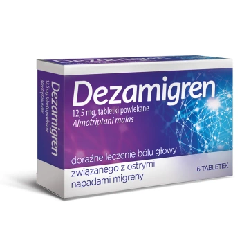 Dezamigren 12,5 mg, 6 tabletek powlekanych