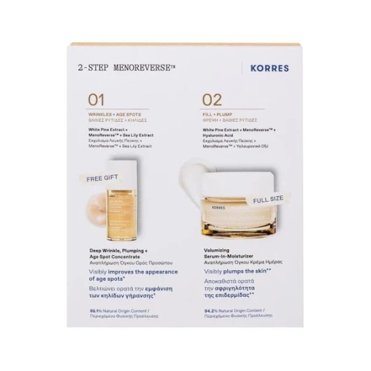 Korres White Pine 2-Step Meno Reverse Zestaw Serum w kremie + koncentrat do twarzy