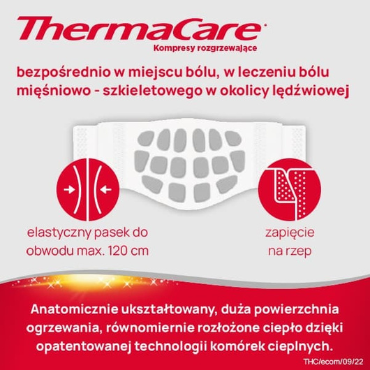 ThermaCare Kompresy rozgrzewające na dolne okolice pleców i stawy biodrowe 4 sztuki