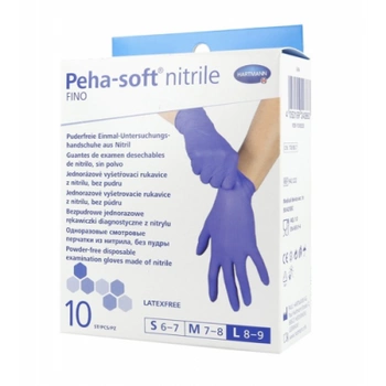 Rękawice PEHA-SOFT nitrile, rozmiar L, 10 sztuk