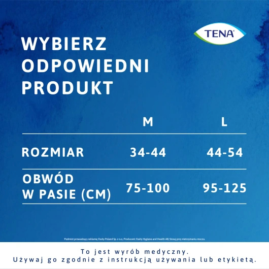 Tena Silhouette Plus Black Romiar L (95-125cm) Majtki chłonne, 10 sztuk