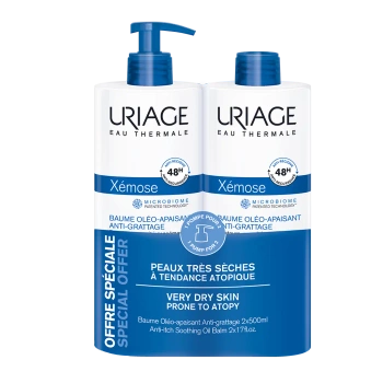 Uriage Xemose Dwupak Kojący olejek w kremie, 2 × 500 ml