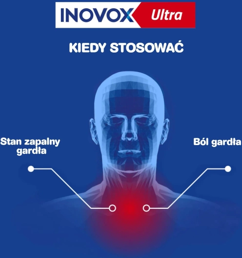 INOVOX ULTRA o smaku miętowym, 24 pastylki do ssania