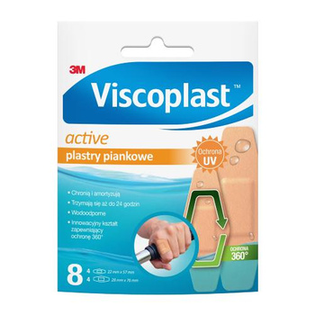 Plastry VISCOPLAST ACTIVE piankowe, 8 sztuk