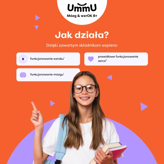 UmmU Mózg & WzrOK 8+, 120 kapsułek miękkich 